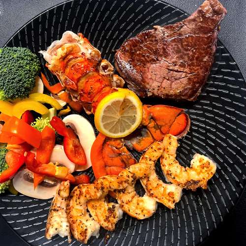 Chef's special hibachi plate with premium selection of proteins