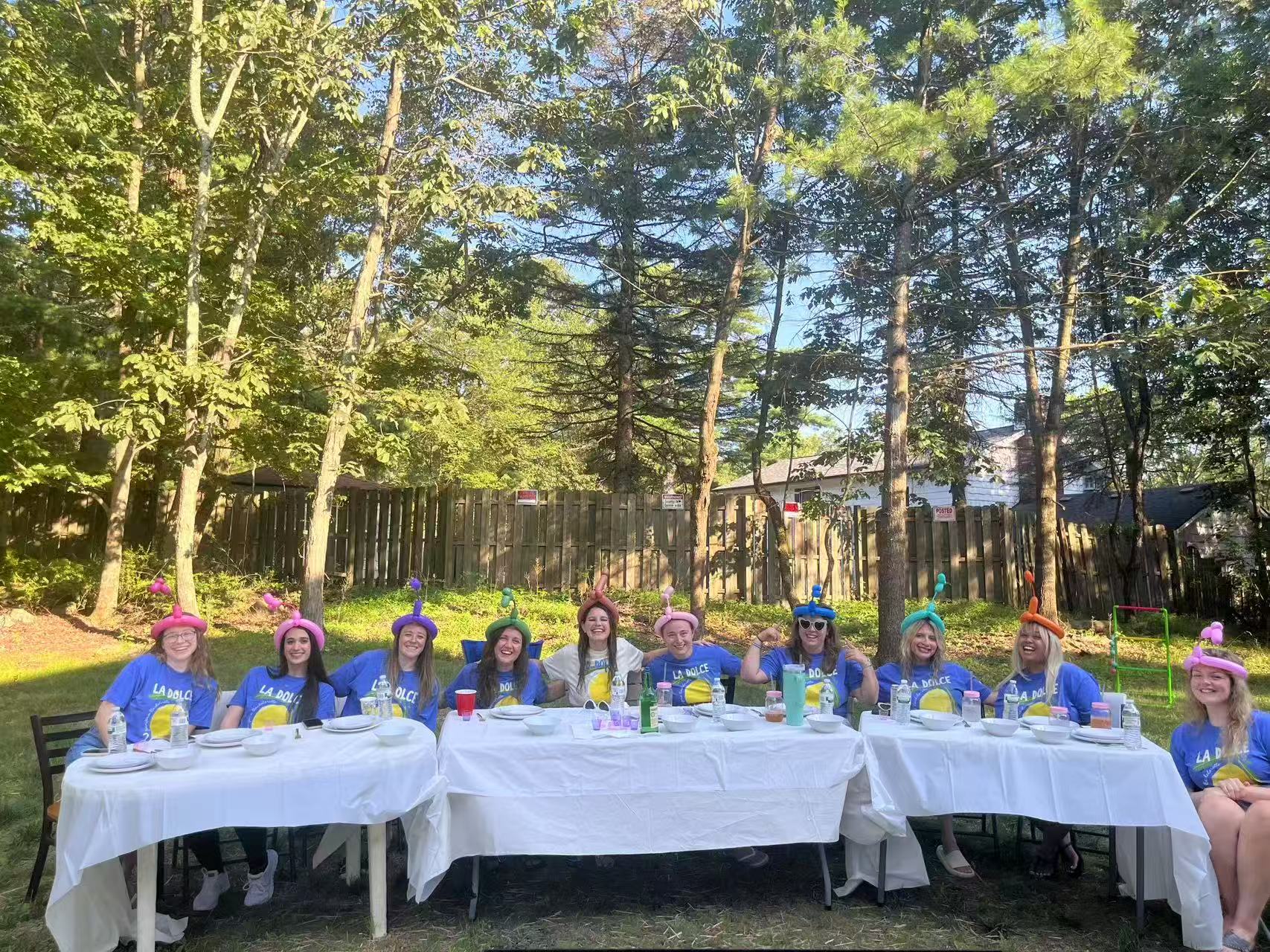 Summer outdoor hibachi party with guests in Staten Island New York